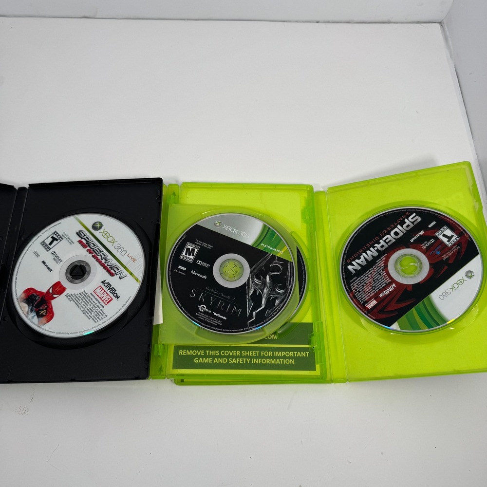 Xbox 360 Game Lot 3 Skyrim Legendary Spider-Man Shattered Dimensions Untested - Picture 2 of 6